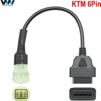 For KTM 6pin OBD2 Connector Motorcycle Motobike adapter cable OBD 2 Extension cable