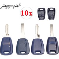 jingyuqin 10pcs Remote Car Key Fob Shell Case for Fiat 500 Punto Doblo Ducato Doblo Bravo Fiorino Panda Blue Replacement Housing