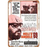 Metal Tin Sign - Hell;s Angels ;69, Sonny Barger, 1969 - Poster Metal Plaque Cafe, Bar, Home Wall Decor, lig-aluminum