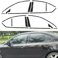 For For Skoda Octavia 2015-2019 Sedan Window Chrome Delete Blackout ABC Pillars Glossy Black Stickers