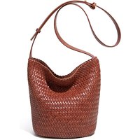 Women's Bag Handbag Designer Luxury Woven Bag Knitting Handmade Bag PU Leather Shoulder Bucket Bag for Casual Stylish Ladies