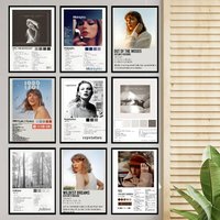 Popular T-TaylorS Singer S-SwiftS Album Poster Self-adhesive Art Room Entrance Restaurant Wall Decor Art Painting