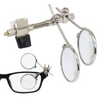 Magnifying Glass for Watch Repair 10X Double Lenses Stainless Steel Clip Magnifier Rotatable Diameter 25mm Monocular Magnifier