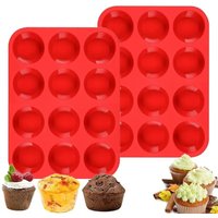 12 Holes Cupcakes Mold Non Stick Silicone Baking Mold Soap Chocolate Muffin Baking Pan DIY Baking Tools