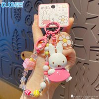 2025 Cartoon Cute Miffy Bead Keychain Ins Japanese Bag Decoration Car Keychain Couple Backpack Pendant Holiday Gift