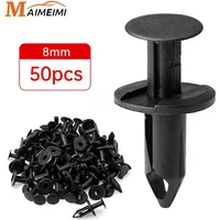 50pcs 8mm Auto Fasteners Rivets Clips Car Bumper Door Panel Fender Liner Clips Retainer Plastic Auto Fasteners Rivets Screw
