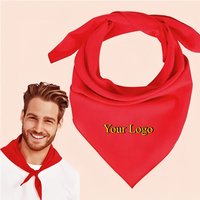 Customized Printed Logo 100% Cotton Simple Triangle Scarf Men Women Sport Scarf Collar Wholesale