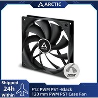 ARCTIC F12 PWM PST Black 120 mm PWM PST Case Fan with PWM Sharing Technology (PST), Quiet Motor, Fan Speed: 230-1350 RPM
