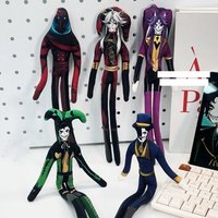 26cm Flexible Body Wire Funny Circus Anime Game Freak Harlequin Pierrot Ticket Taker Bil Jester Doctor Plush Toys Plushie Doll