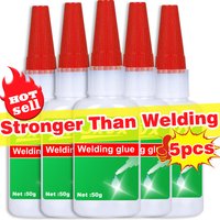 5pcs Powerful Welding Adhesive Oily Welding Repair Glue Quick-drying Liquid Sealer Universal Strong Waterproof Welding Sealant