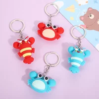 Funny Doll Keychain Red Lobster Creativity Toys Cooked Crab Pendant Crab Animal Brachyura Toy Cartoon Pendant for Child Gifts