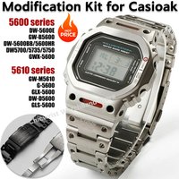 Kit de modification pour Casioak DW-5600, ensemble boîtier et lunette en titane pour GW-M5610 GW-5000 GLS5600, boîtier en acier inoxydable