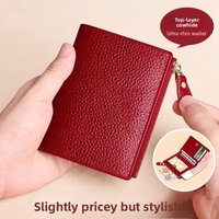 High-End Fashion Short Wallet Women's Soft Leather Coin Purse Compact Card Holder Durable Stylish Compact Money Clip