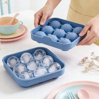 9Grids Silicone Ice Grid Football Ice Cubes Mold Soccer Ice Tray Chocolate Molds Freezer Ice Tray Round Ice Cubes Maker