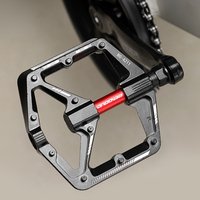 Double DU Bearing MTB Bicycle Pedal with Reflector Bicycle Platform Pedals Aluminum Alloy Cycling Safety Pedals for Night Riding