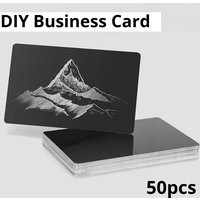 50pcs Laser Engraving Blanks Aluminum Sheet Laser Engraving Business Card Multipurpose DIY Gift Cards 86 x 54 x 0.21 mm