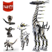Nouveau MOC – figurine d'action serpent bête à col Long, bloc de construction, monstre mécanique Mech, briques de construction, jouets cadeaux