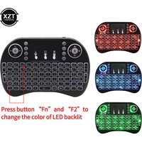 2.4G Mini Wireless Keyboard 3 Color Backlit I8 English Russian Air Mouse Touchpad Remote Control For Laptop TV BOX USB Receiver