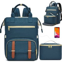 15.6 Inch Lunch Backpack Laptop Backpack with USB Port Stylish Nurse Teacher and Work Bag with Insulated Cooler Box for Women