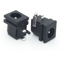 10PCS DC Power Socket 5.5x2.1mm 5.5x2.5mm 3Pin Vertical With Card Slot DC-062 High current DC power charging mother socket 3A