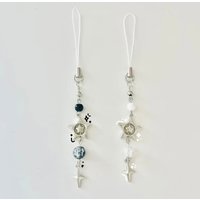 Handmade Y2K Star Phone Charms - Beaded Phone Strap Set