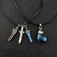Sword Art Online Necklace SAO Kirigaya Kazuto Kirito Yuuki Asuna Elucidator Dark Repulser Lambent Light Rapier Pendant Jewelry