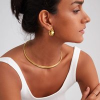 Stainles Steel Jewelry Chocker Collar Necklace For Women Open Neck Cuff Torques , Minimalist Mom Girlfriend Valentine's Day Gift image 4