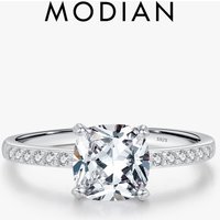 MODIAN 925 Sterling Silver Exquisite Square CZ Classic Basic Female Wedding Ring For Women Wedding Anniversary Fine Jewelry