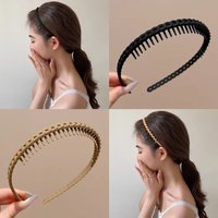 Frosted Texture Anti Slip Headbands Toothed Design Thin Braided Toothed Headbands Anti-Slip Teeth Multicolor Wave Hair Bands