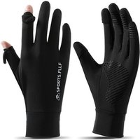 AliExpress HKXY GLOVES Summer Cycling Gloves Men Sun Protection Ice Silk Running Fingertip Flip Top Fishing Anti Slip Breathable Hiking Travel Gloves