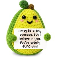 New Crochet Avocado Doll Ornament Home Room Decoration Handmade Knitted Positive Energy Avocado Doll With Card Christmas Gifts