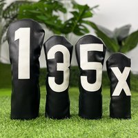 Black Golf Club Headcovers Set, Large Digital Pattern (1 3 5 X), Golf Accessories, Gift for Track Wood & Driver