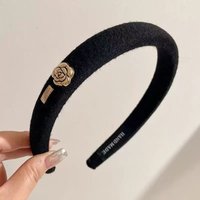 New Small Fragrant Wind Camellia Headband for Women Elegant Fashion Girl Retro Sponge Hair Band