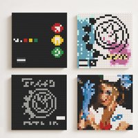 B-Blink 182 Pop Punk Band Album Cover MOC Building Blocks Brick Pixel Art Mosaic Painting Coffee House Bar Room Wall Decor