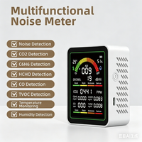 9-in-1 Noise Meter Air Quality Monitor CO2 HCHO TVOC CO Temp Humidity Detector 2.8" LCD 2000mAh Type-C