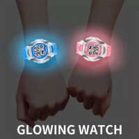 Synoke student elektronische uhr wasserdicht sport kinder uhr leuchten multi funktion digital uhr sieben farben licht geschenk