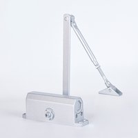 Square Silver Automatic Hydraulic Door Closer,45-65kg Load Capacity, Silent Soft Closure, Suitable for Doors 600-900mm Thickness