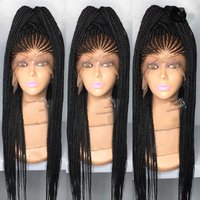 13x4 Deep Lace Braided Wig Synthetic Lace Front Wig Free Part Braid African With Baby Hair Braided Knotless Box Braided Wig