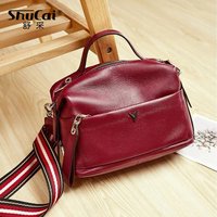 Soft Genuine Leather Fashion Women Messenger Bag Small Handbag British Boston Casual Tote Lady Shoulder Crossbody Bags New 2026