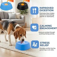 Anti-Choking Slow Feeder Dog Bowl Lick Toy for Liquid Treats Bone Broth Yogurt Ball-shaped Bone Soup Dog Licking Bowl