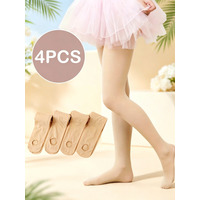 4PCS Girls Convertible Footed Dance Tights Nylon Spandex Ballet Leggings for Kids 2-14Y Girls Class Training Practice Wear