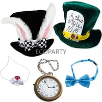 White Rabbit Costume - Bunny Costume 5 Pc Playing Cards Role Playing 4 Pcs Costume cosplay Women Men halloween costumes for men