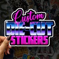 3-8CM Custom Shape Stickers โ 50-1000PCs Personalized Logo, Waterproof, Perfect for Bottles/Art Activities. Ideal for Kids & Biz