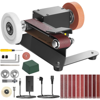 800W Mini Bench Belt Sander, 7-Speed Adjustable Polisher with Forward & Reverse Function, Complete Accessories DIY Grinding Machine for Wood, Metal & Acrylic Processing