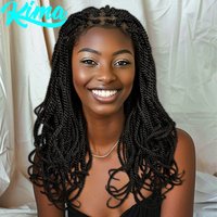 20inch Knotless Box Braided Wigs Synthetic Twisted Braided Lace Wig for Black Women Lightweight Twist Braids Wig with Baby Hair