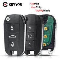 KEYYOU Car Remote Control Key For Peugeot 208 2008 301 308 508 5008 Citroen C-Elysee C4-Cactus 434MHz ID46 PCF7941 Chip