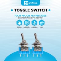 5Pcs Blue Mini SPDT Toggle Switch ON-OFF-ON /ON-ON 6A 120V 250V 1/4 Inch Mount MTS-102 103 202 203 Durable Electrical Switches