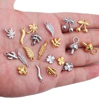 5pcs/lot Stainless Steel Cherry Coconut Tree Mushroom Leaf Cactus Tree Flower Chili Charms Pendants DIY Holiday Jewelry Making