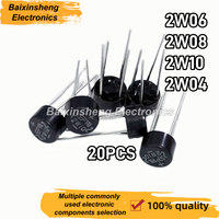 20PCS New 2W04 2W06 2W08 2W10 Single Phase Bridge Rectifier 2A 400V-1000V DIP-4 WOB Rectifier Diode for Power Supply