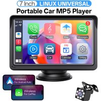 Hippcron 7inch Car Radio Multimedia Video Player Wireless Carplay And Wireless Android Auto Portable Universal Touch Screen